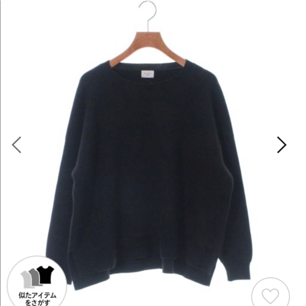Small Black Urban Research Doors Knit Crewneck Sweater with Asymmetrical Sweater